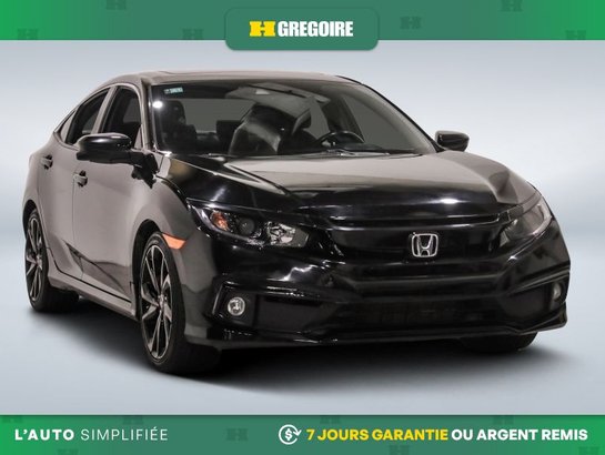 Honda Civic SPORT AUTO AC CUIR TOIT GR ELECT MAGS CAM RECUL BL 2020 Noir