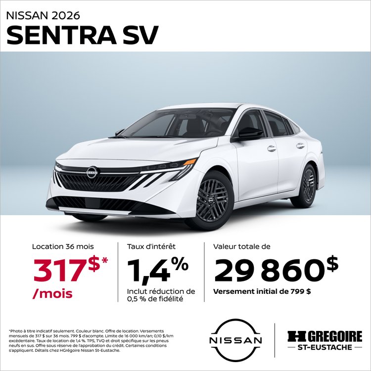 Nissan st eustache promo octobre SENTRA SV FR