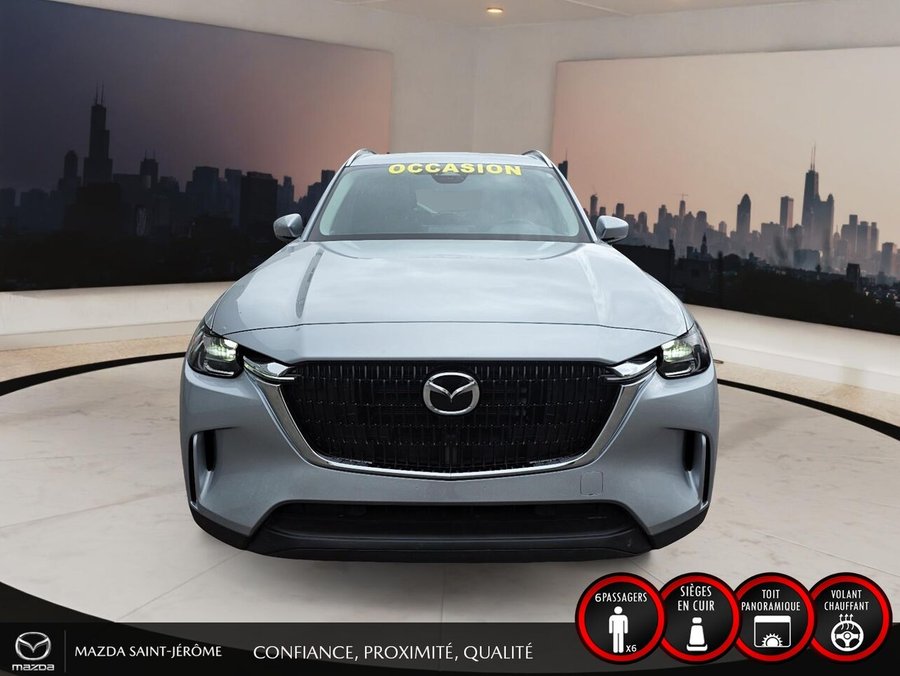 Mazda CX-90 hybride rechargeable GS-L TI | 1 PROPRIÉTAIRE | HYBRIDE RECHARGEABLE | CUIR | HAYON ÉLECTRIQUE | DÉMARRAGE À DISTANCE 2024 Argent