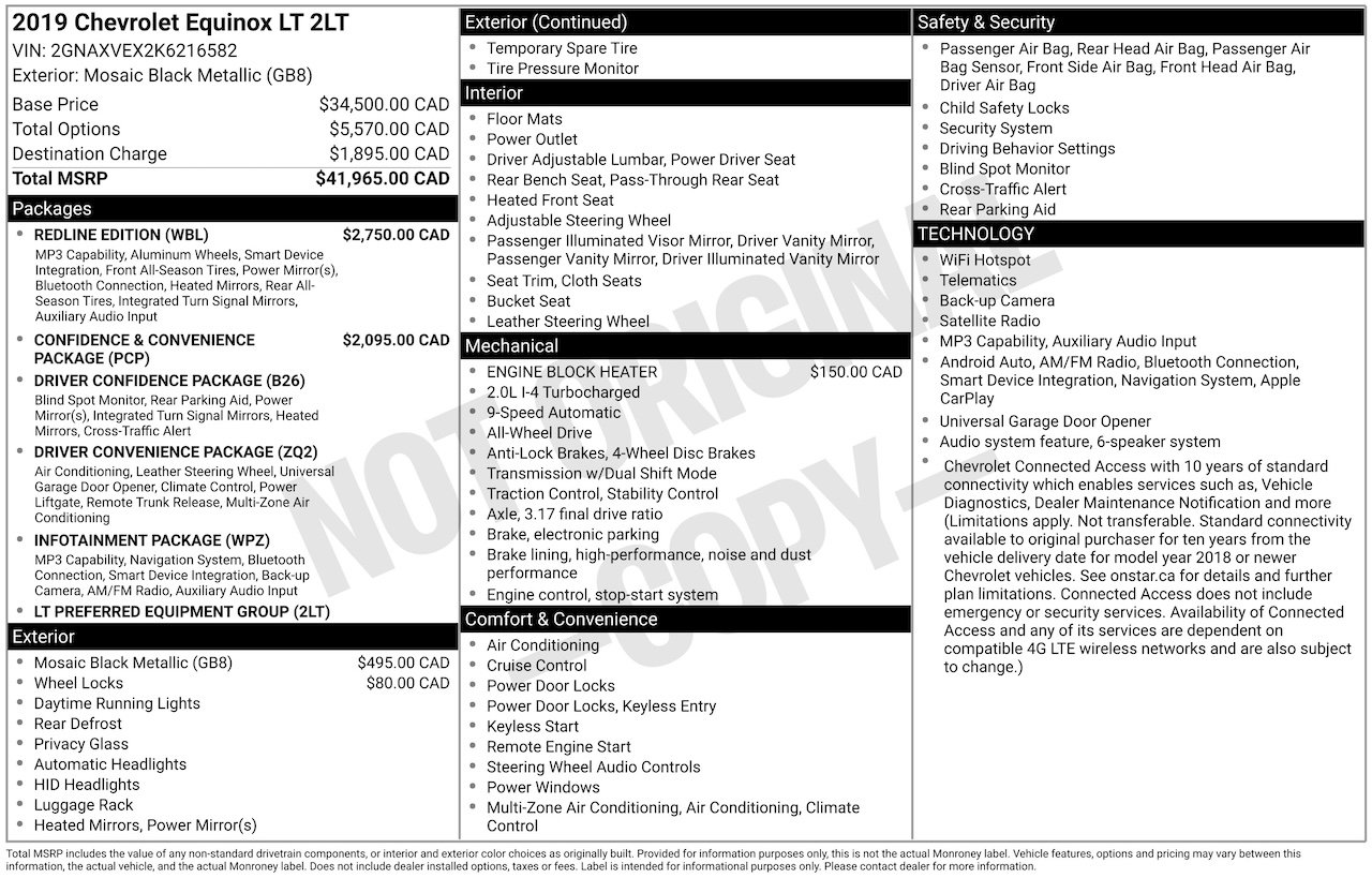 Chevrolet Equinox REDLINE EDITION AWD 2LT 2019 Noir Laval - photo #4