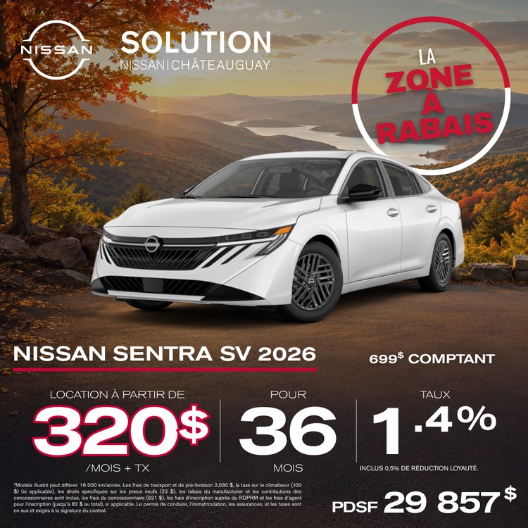 Solution nissan promo SEPTEMBRE Sentra S 2026 FR