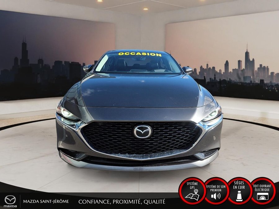 Mazda Mazda3 GT | AWD | TOIT OUVRANT | CUIR | TETE HAUTE | 2022 Gris