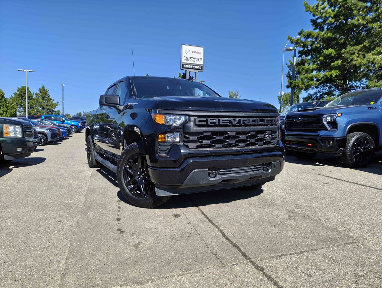 2025 Chevrolet Silverado 1500 4WD Crew Cab 147 Custom Black Sherwood Park - photo #1