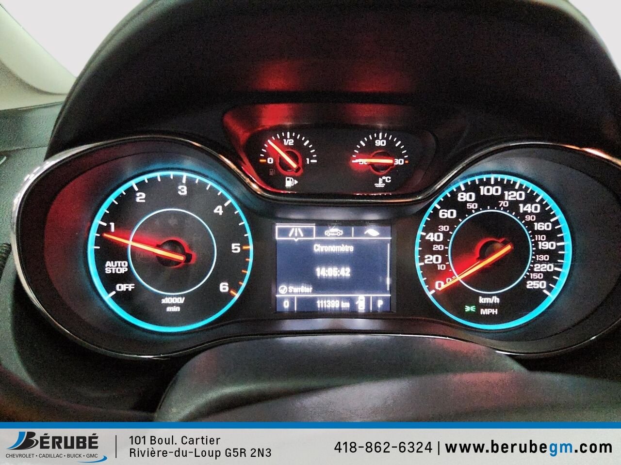 Chevrolet Cruze LT 1.6L à hayon 4 portes avec 1SH 2018 Noir Rivière-du-Loup - photo #12