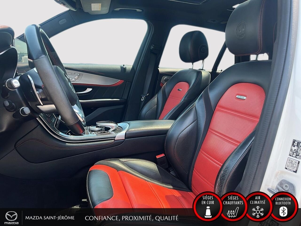 Mercedes-Benz GLC GLC 63 S AMG | CUIR ROUGE | TOIT PANORAMIQUE | 2019 Blanc Saint-Jérôme - photo #17