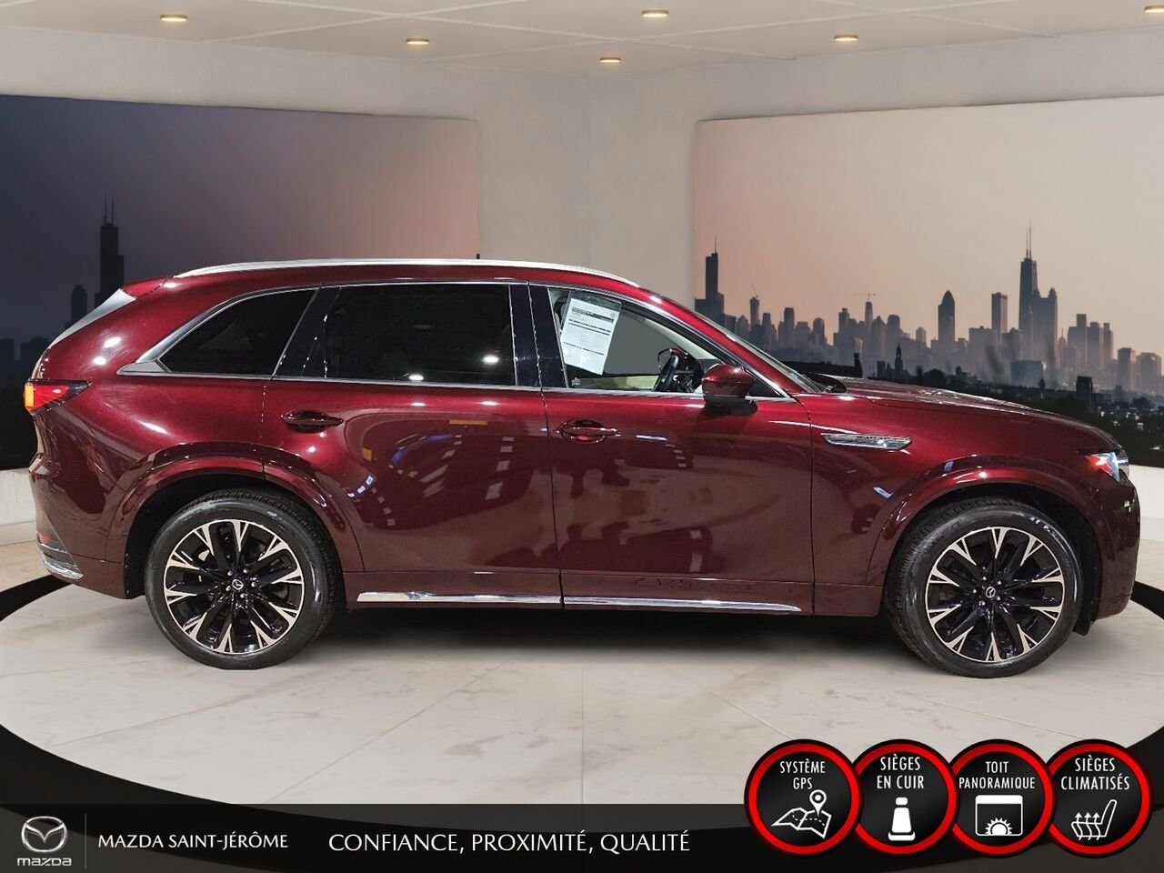 Mazda CX-90 hybride léger SIGNATURE TI | 1 PROPRIÉTAIRE | JAMAIS ACCIDENTÉ | HYBRIDE LÉGER | TOIT PANORAMIQUE | CUIR NAPPA 2024 Rouge Saint-Jérôme - photo #4