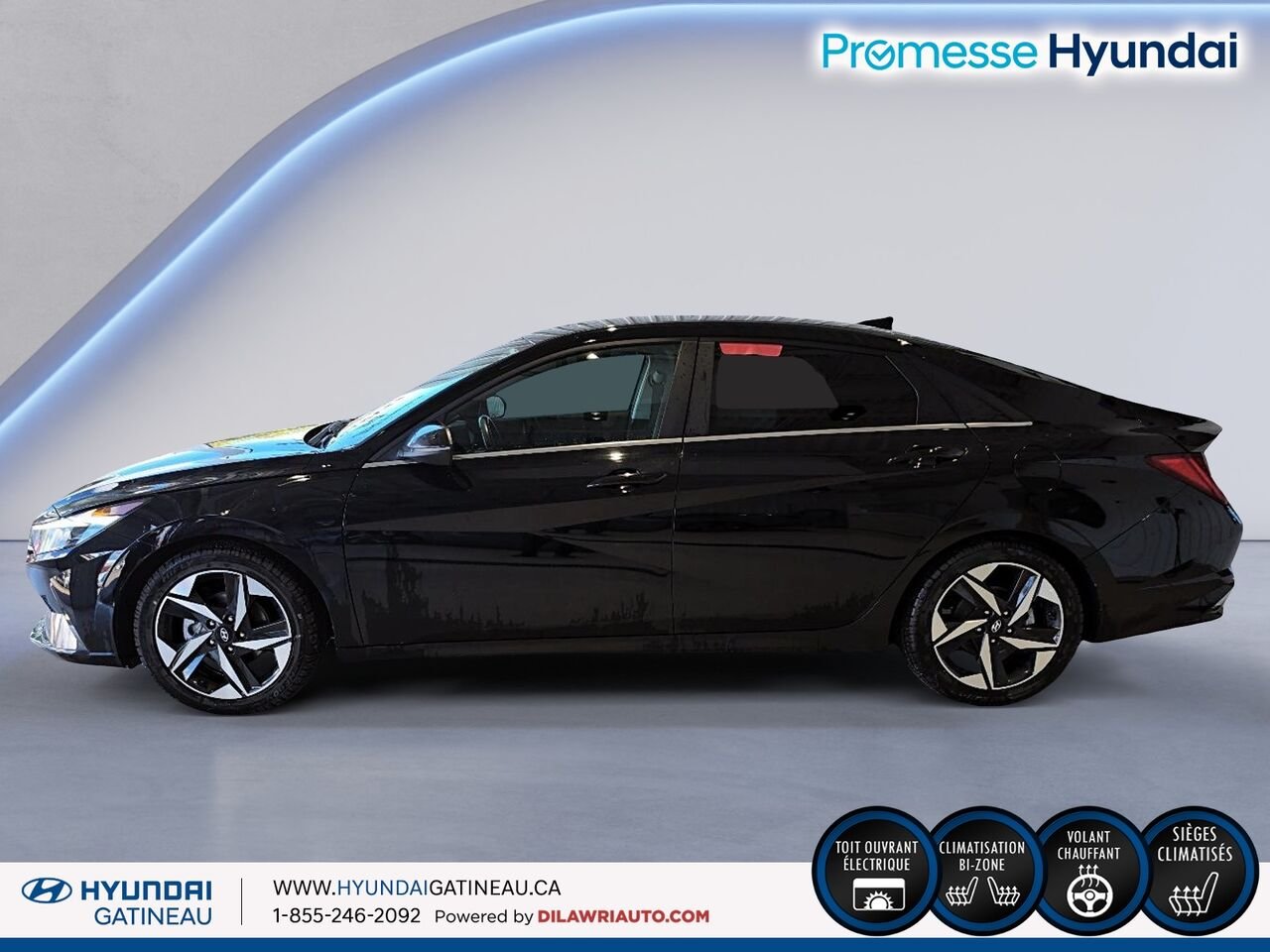 Hyundai Elantra hybride Luxury ***hybrid, cuir , toit ouvrant*** 2023 Noir Ottawa & Gatineau - photo #2