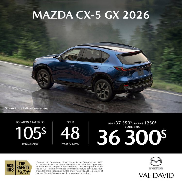 Mazda val david promo octobre CX 5 GX 2026 1024x1024